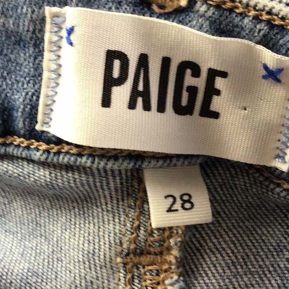PAIGE Women's Size 28 Colette Crop Flare Distressed Hem Jeans Color Mel - Picture 6 of 12